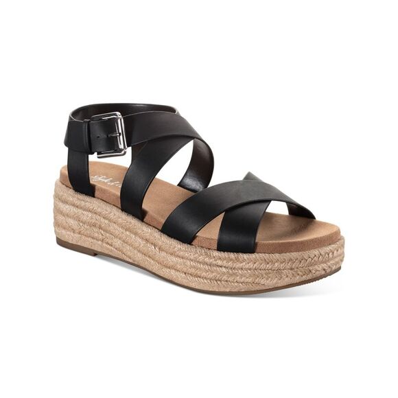 STYLE & COMPANY Shoes - STYLE & COMPANY Womens Black 1-1/2" Platform Emalinee Wedge Espadrille Shoes 7 M